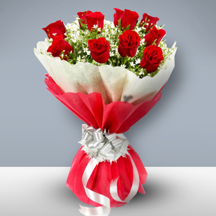 Flower Bouquet Premium Design - Rs500 - mix design with 10 Stick Roses