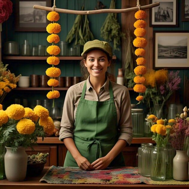 📿Marigold (Genda) Garland (Mala)📿
 2' (Feet)  (1' *2 Side) - Normal Size - Image 8