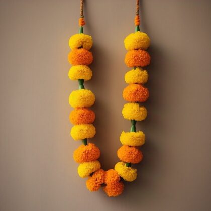 📿Marigold (Genda) Garland (Mala)📿
 2' (Feet)  (1' *2 Side) - Normal Size