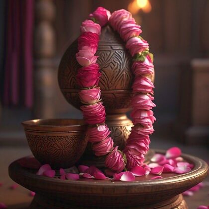📿Desi Gulab Garland (Mala)📿 2' Feet (1'* 2 Side) - Normal Size