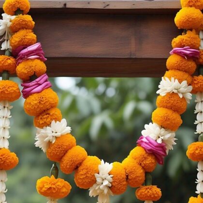 📿 Mix Flower Garland (Mala)📿 4' (Feet)  (2' *2 Side)