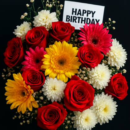 💐The Flower Bouquet 💐 with Poly wrap (approx 20 Flowers)