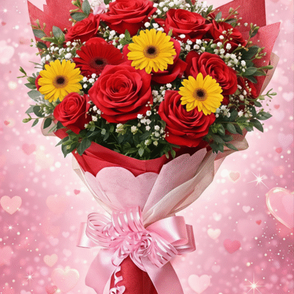 💐The Flower Bouquet 💐 with Paper wrap (approx 20 Flowers)